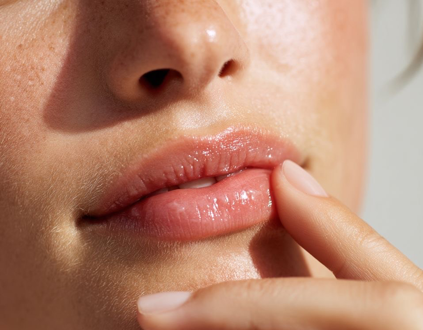 Primer plano de labios hidratados y suaves