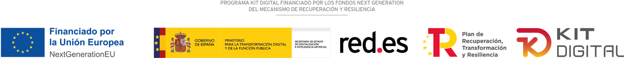 Programa Kit Digital financiado por los fondos Next Generation EU del Mecanismo de Recuperación y Resiliencia — Gobierno de España, red.es